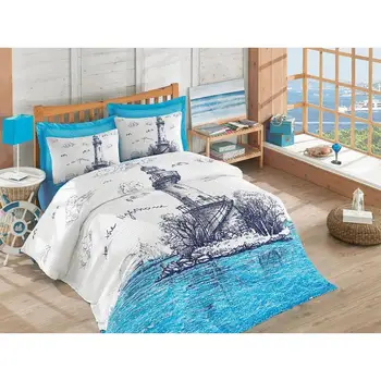 

Cotton Box Maritime Ranforce Complete Set of Lighthouse Single Sofa Blue