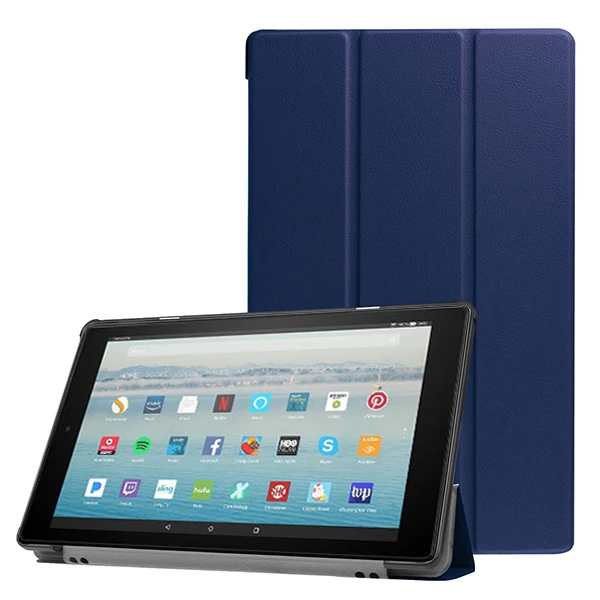 Кожаный чехол для amazon kindle fire HD 10 Магнитный Тонкий чехол для kindle fire 10 - Цвет: dard blue