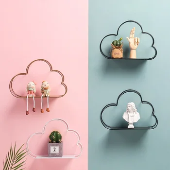 

Cloud iron wall shelf creative decorative iron frame multifunctional storage finishing rack shelf