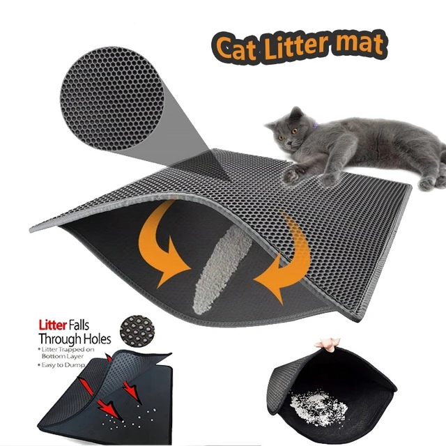 Messy Cats Silicone Cat Litter Mat, Red