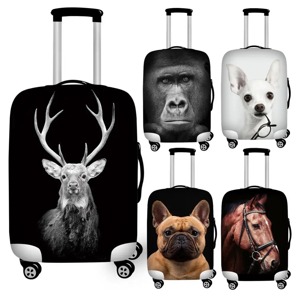 Twoheartsgirl Stretch Dog ELK Horse Print Suitcase Cover for Travel Elastic 18-32inch