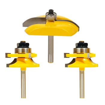 

3Pcs/set 1/4 Milling Cutter Tools Shank Bit Raised Panel Cabinet Door Router Bit Sets Rounded Corner Knives Engraving VJ