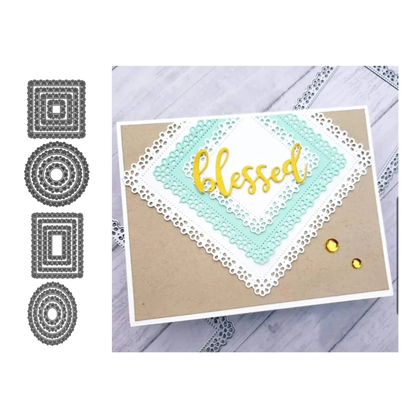 

Metal Cutting Dies for DIY Scrapbooking Square Circle Frame New 2020 Dies Stencils Making Photo Album Paper Cards Crafts Decor