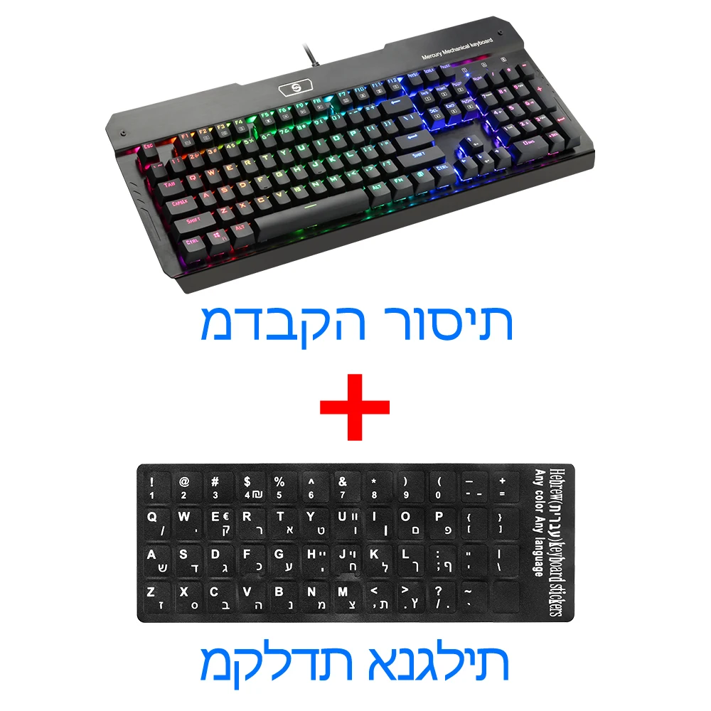 R580RGB IL Rocketek R580 RGB Алюминиевый USB Механическая игровая клавиатура синий переключатель со светодиодной подсветкой 104 ключ анти-ореолы проводной ПК компьютерный геймер - Цвет: R580RGB IL