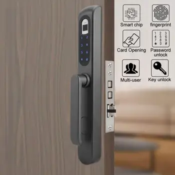 

Aluminium Alloy Intelligent Door Lock Fingerprint Password IC Card Reader Door Handle Lock