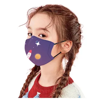 

Mascarillas 6PCS Children's Adjustable Windproof Reusable Printed Face Mask Mascarillas