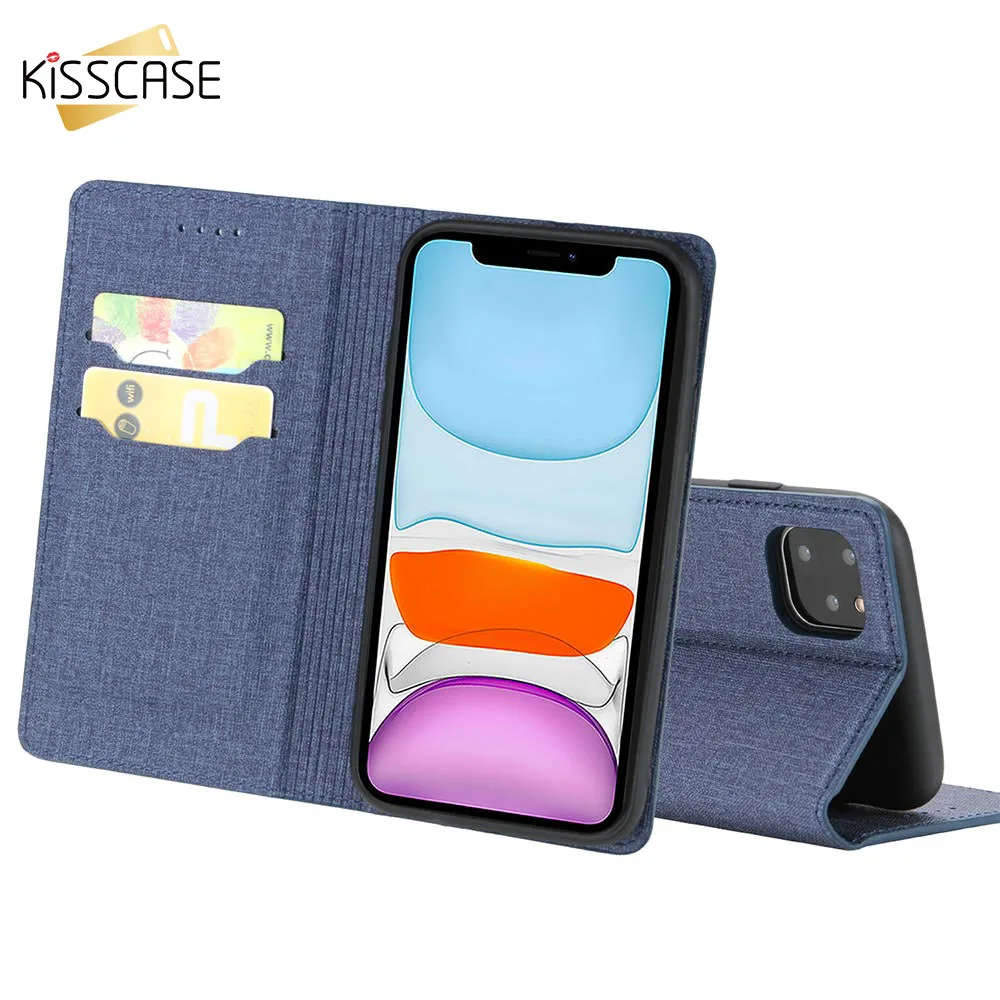KISSCASE тканевый Магнитный флип-чехол для iPhone 11 Pro XS MAX XR X 10 8 7 6 6S Plus чехол Max