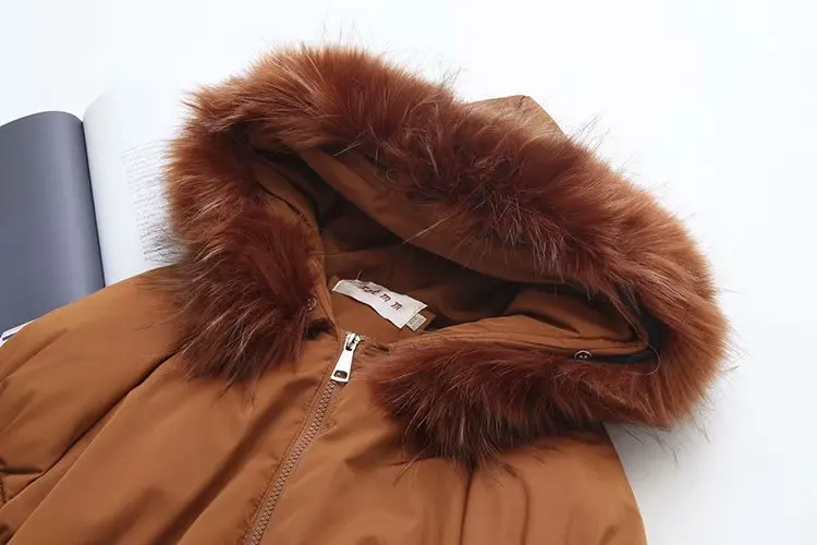 Длинные пуховики, женские зимние куртки, повседневная куртка с меховым воротником и капюшоном, теплое плотное пальто размера плюс, Женская куртка-пуховик