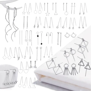 

925 Sterling Silver Earrings Statement Geomotric Drop Earrings For Women Girls Dangle brincos pendientes Wholesale Modern Bijoux