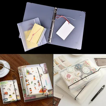 

Loose Leaf Ring Binder Diary Planner Cover A4 Plastic Clip File Folder Transparent Color Plastic Notebook Journal