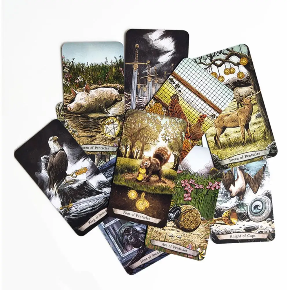Животные Тотем Таро карты забавная настольная игра колода испанская игра divination 78 карт взрослые карты игра руководство