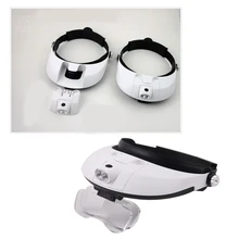 Headband Magnifier Illuminated Magnifier Magnifying Glass 1X 1.5X 2X 2.5X 3.5X Head Loupe Magnifier With 5 Lens Repair Tool 0 05mm 10mm division antireflection film lens magnifier flat field achromatic magnifying glass loupe with micrometer scale 30x