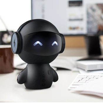 

Mini Intelligent Robot Bluetooth Speaker Portable Wireless Subwoofer Bass Stereo Music Center With 2200mAh Power Bank With Mic
