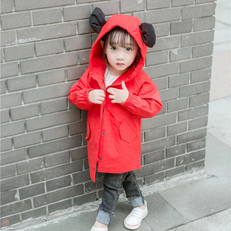 

A mu hou Korean-style New Products Childrenswear Men And Women Children Pure Cotton Jacket Hooded Tops Cartoon Baby Wind Coat