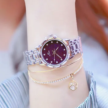 

Latest design Diamond star watch quartz wristwatches Women's Display Bracelet Watchbands wristwatch top brand luxury men gift