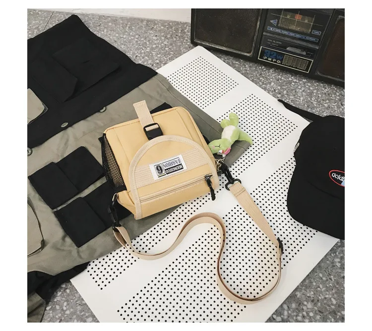 Women's Bag Canvas Disco Dancing Bag INS Popular Brand Backpack Hip Hop Bag Crossbody Bag Women's Casual Mini Pannier Bag