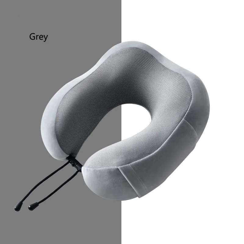 grey Пены памяти хлопок латекс медленный отскок удобные Путешествия U форма Подушка для самолета автомобиля офиса Nap подушки поддержка подушки - Цвет: grey