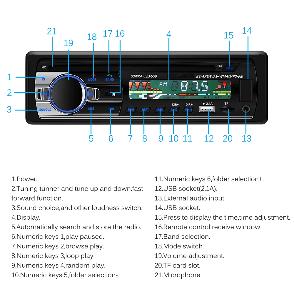 4*60 Вт Bluetooth fm-радио Aux автомобильное радио 12 В lcd Автомобильный медиаплеер SD USB MP3 автомагнитолы Автомобильная электроника
