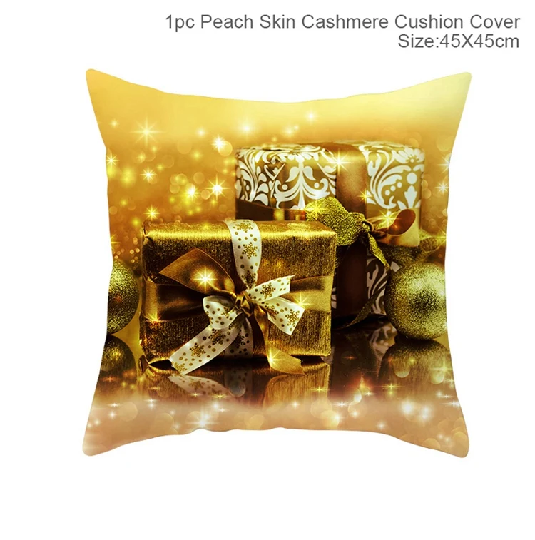 Pillowcase 25 Золотой чехол для подушки Рождество Noel рождественские украшения для дома украшения Рождество Декор Рождество Счастливый год - Цвет: Pillowcase 25
