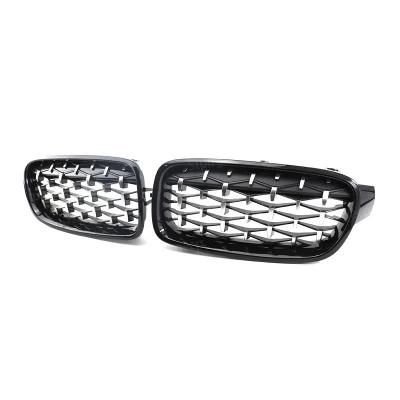 Diamond Front Bumper Kidney Twin Fins Sport Grill Grille For Bmw 3