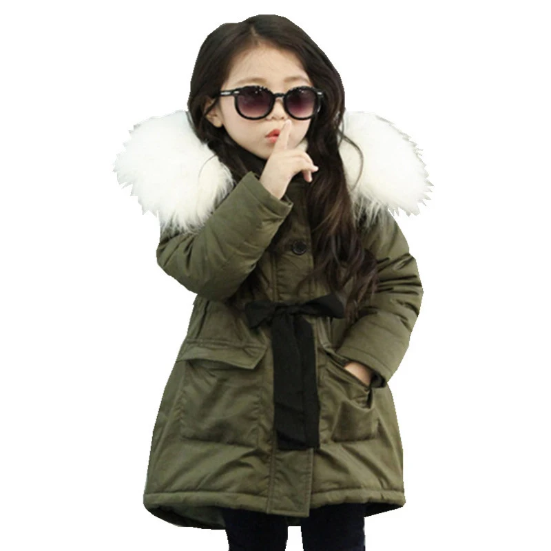 DIMUSI/зимние куртки для девочек; модная детская повседневная теплая верхняя одежда с меховым воротником и капюшоном для маленьких девочек; ветровка; куртки; одежда