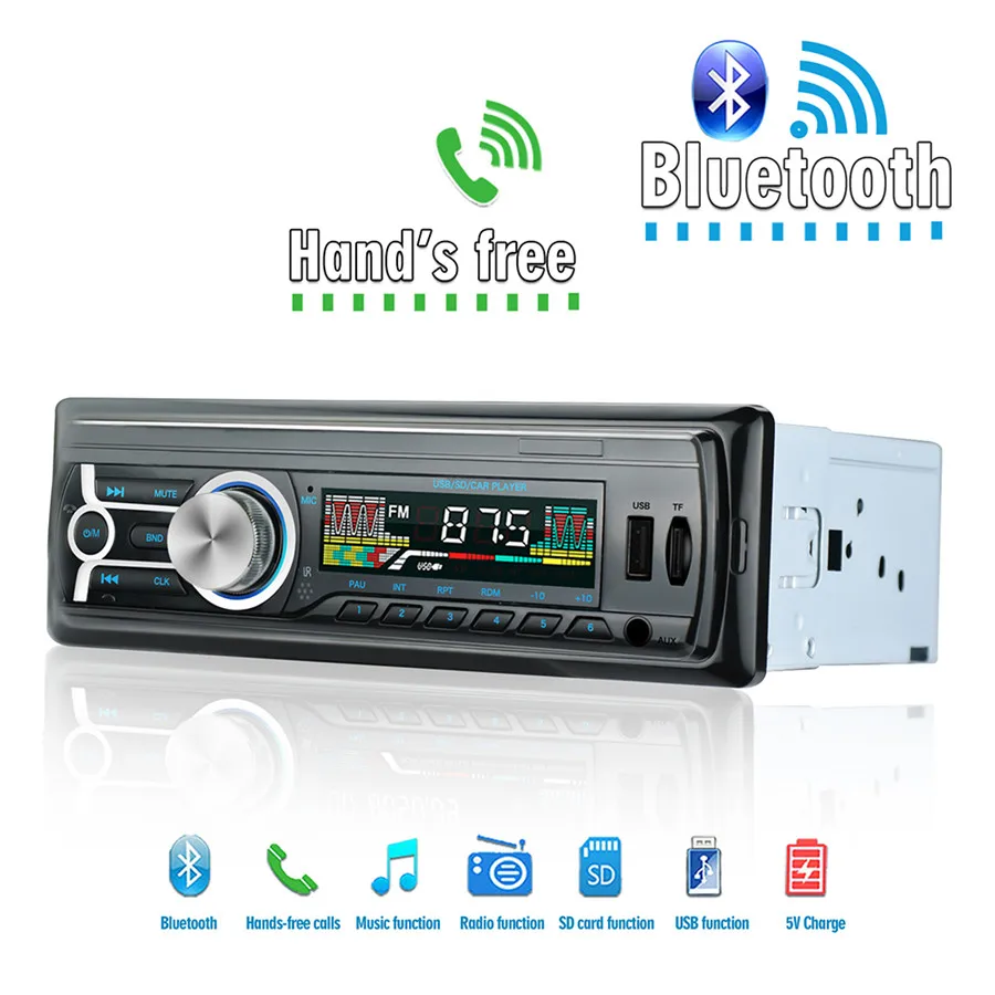 Автомобильный Bluetooth стерео Aux USB/TF/FM/MP3 радио плеер 1 DIN