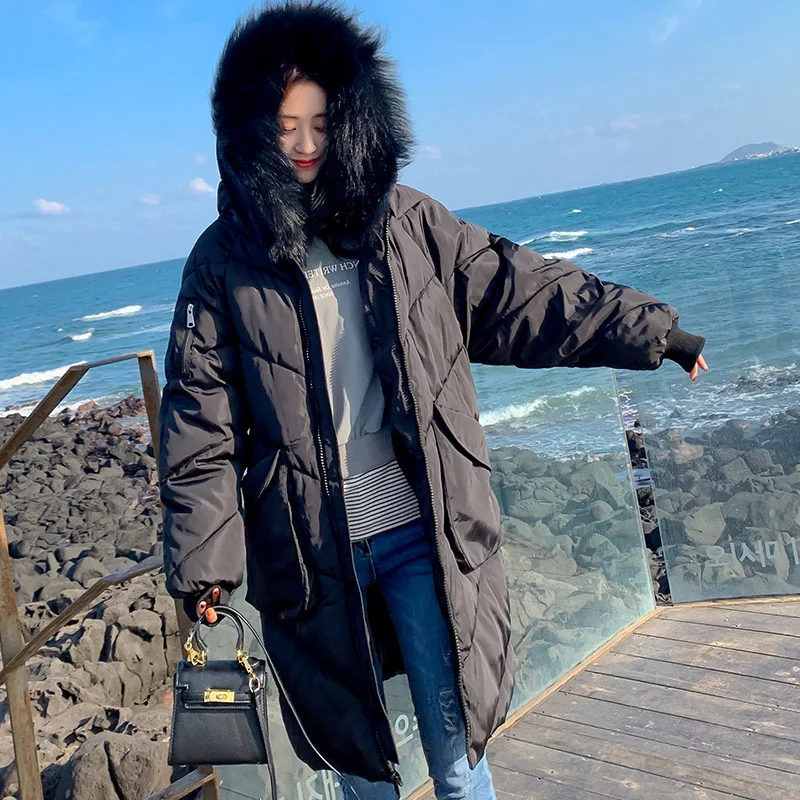 

CHIC Cotton Coat Women's Mid-length 2018 New Style Cotton-padded Clothes Korean-style Loose-Fit BF Students down Feather Cotton-