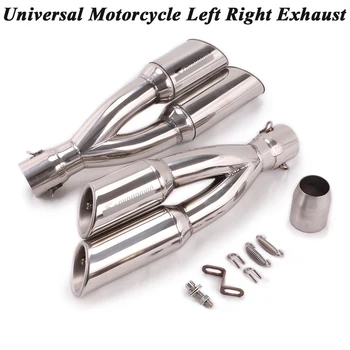 

Universal Left Right Motorcycle Exhaust Escape Modified 2 Holes Muffler Double DB Killer Removable For Ninja 250 Z800 Z1000 R15