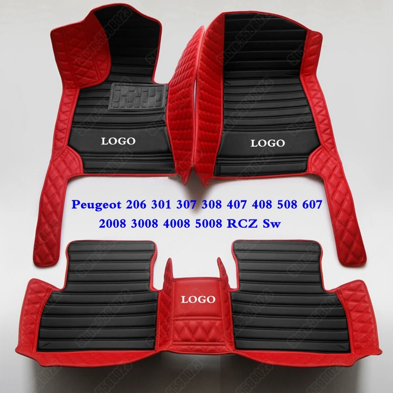 Tappetini Per Auto 3D Per Tutte Le Stagioni Per Peugeot 407 3008 Rcz 307 Sw 607 308 206 508 4008 5008 2008 301 408 2008 Pad Automobilistico In Pelle