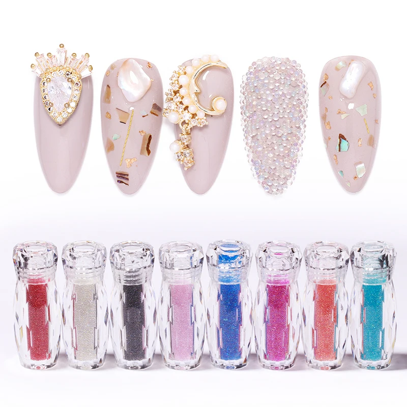 

3D Nail Art Decoration Sharp Nail Rhinestone Mini Beads Mixed Size Colorful Manicure DIY Design Tools Accessories