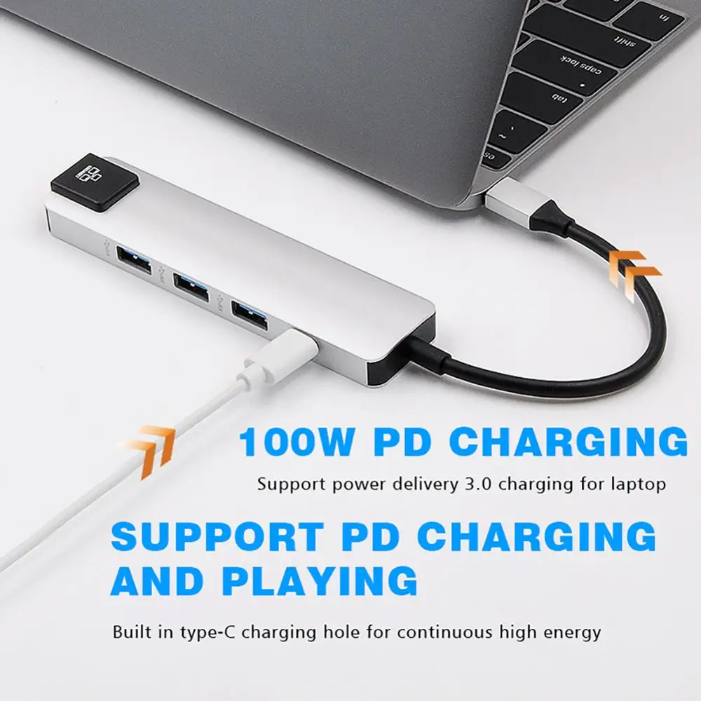 Концентратор USB 5 в 1 Heat-5in1 концентратор USB Type C 4K Hdmi USB C гигабитный Ethernet RJ45 LAN адаптер