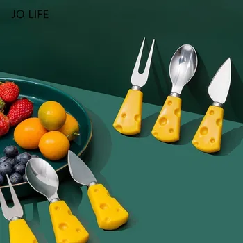 

JO LIFE Adorable Creative Cheese Tableware Spoon Fruit Fork Cake Knife Stainless Steel Novelty Tableware