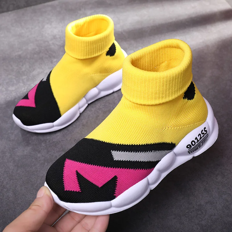 2022 Spring Girls Sneakers for Children Casual Shoes Girl Slip-on Breathable Kids Socks Shoes Casual Sport Shoes for Child boots girls leather shoes