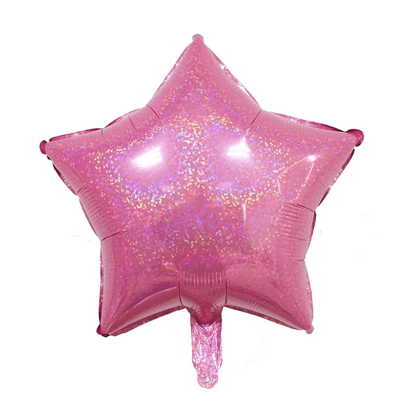 18-дюймовый лазерный пятиконечная звезда воздушный шар Алюминий пленка с рисунком пятиконечной звезды воздушных шаров свадьбные декоративный воздушный шар "пятиконечная звезда" Bal
