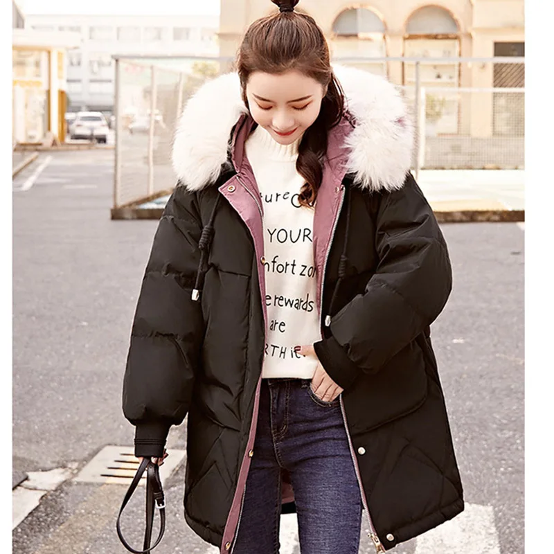 

Foreign Trade Cotton-padded Jacket Women's 2019 Autumn And Winter New Style down Coat Mid-length down Feather Cotton-padded Clot