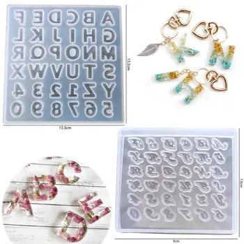 

Letter Alphabet Pendant Silicone Resin Molds Personalized Keychain Jewelry Tools Candle Mold Soap Making Cake Decorations