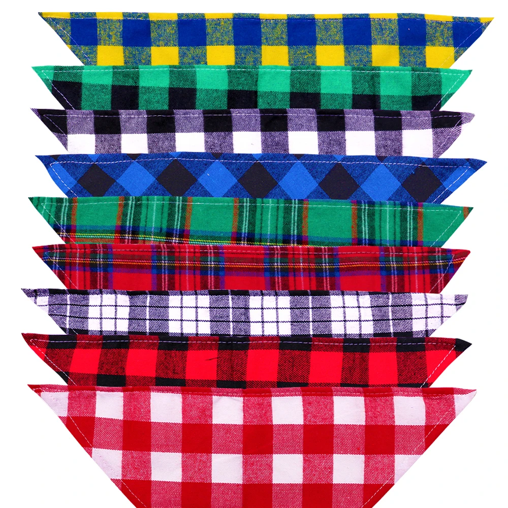 50ps Small Dog Accessories Cotton Bandana Christmas Supplies Samll Cat Puppy Bibs Scarf Pet Bandanas For Dogs | Дом и сад