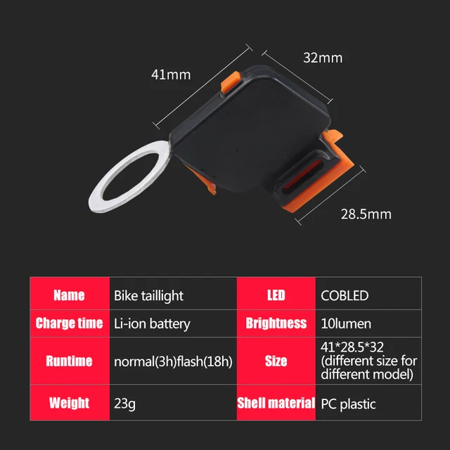 אופניים טאיליט רב מצבי תאורה מודלים USB תשלום Led אופני אור פלאש זנב אחורי אורות כביש Mtb אופני Setpost|Bicycle Light|  -2