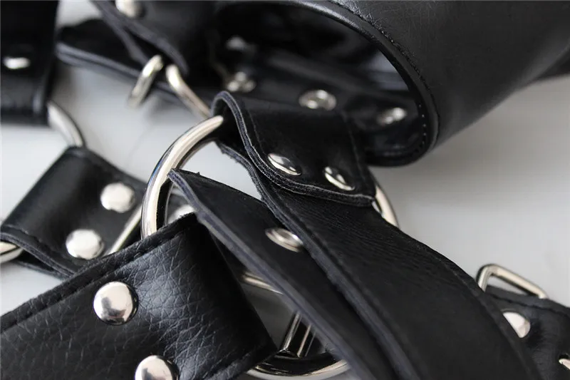 Sexy Leather Male Adjustable Body Chest Harness Punk Gothic Fetish Men Shoulder Muscle Bondage Belt Straps Rave Costumes Tank