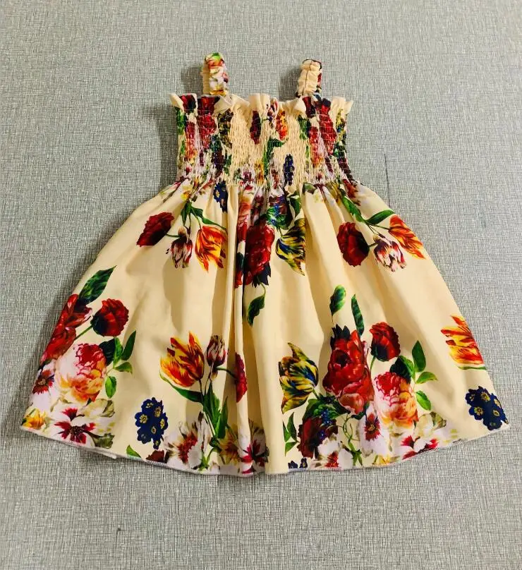 Весенне-летнее платье с принтом для девочек, платья для маленьких девочек ростом 90-150 см