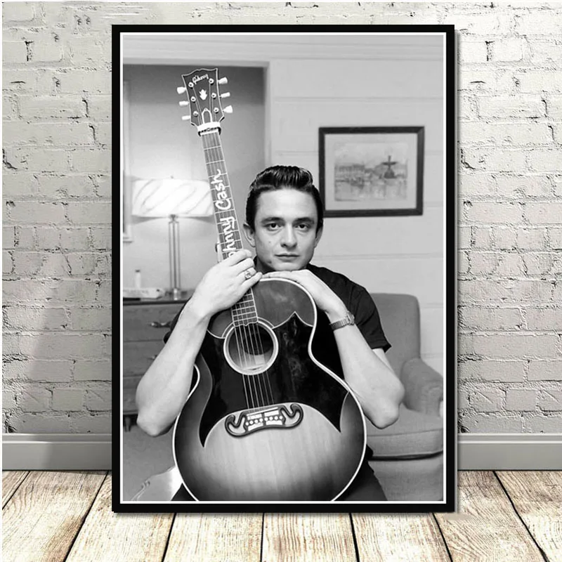 Johnny Cash American Singer and Songwriter Wall Art Printed on Canvas