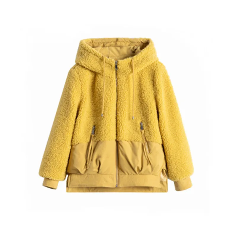 2019 зимняя женская куртка из овечьей шерсти модная повседневная Свободная