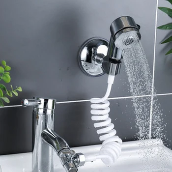 

Faucet External Shower Set Water Separator Retractable Shower Tube Shower Head Suction Cup Base Adjustable Watering Shower
