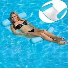 Inflatable Air Mattress Swim Pool Foldable Inflatable Dual Backrest Recliner Floating Bed Sofa Inflatable Hammock Bed Toys