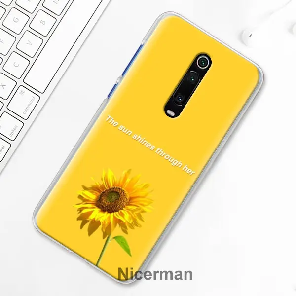 Желтый цветок подсолнуха чехол для телефона для Xiaomi Mi 9T CC9 CC9E A3 A1 A2 9 Pro 8 9 Lite 5X 6X играть Poco F1 в твердом переплете - Цвет: H05