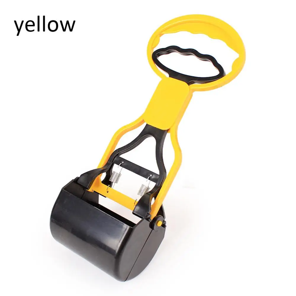Цвет: желтый Pet Pooper Scooper с длинной ручкой захват, совок для уборки собачьих экскрементов для уборки животных отходы для собак щенков кошек отходы для уборки - Цвет: Цвет: желтый
