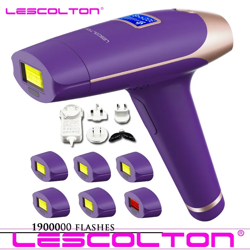 1900000times Purple Lescolton 3в1 700000 импульсный IPL лазерный эпилятор для удаления волос устройство постоянного удаления волос IPL лазерный эпилятор подмышки - Цвет: 1900000times Purple
