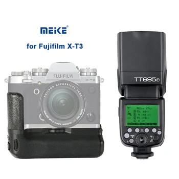 

Meike X-T3 Pro Battery Grip Holder 2.4G Wireless Remote for Fujifilm fuji X-T3 Camera with GODOX TT685 On-camera Flash light
