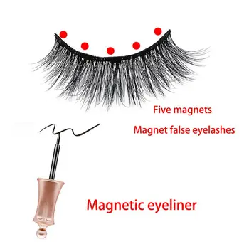 

1 Pair Magnetic Eyelashes with Magnetic Eyeliner and Tweezer Set Long False Eye Lashes Beauty Makeup Tool
