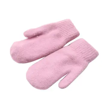 

Women Fashion Thick Double Layer Wool Warm Full Winter Solid 100g Outdoor Fingers Gloves